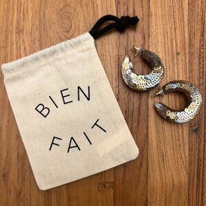 J. Crew Hypoallergenic Sequins Hoop Earrings in Gunmetal, NWOT